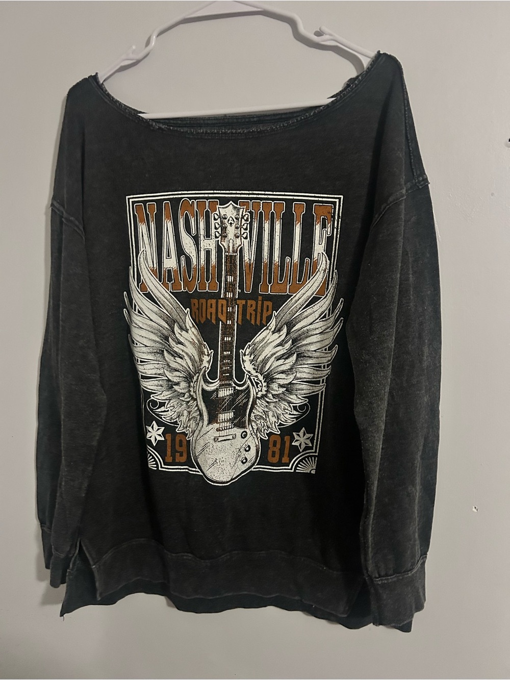 Nashville Road Trip Graphic Sweatshirt - Black
